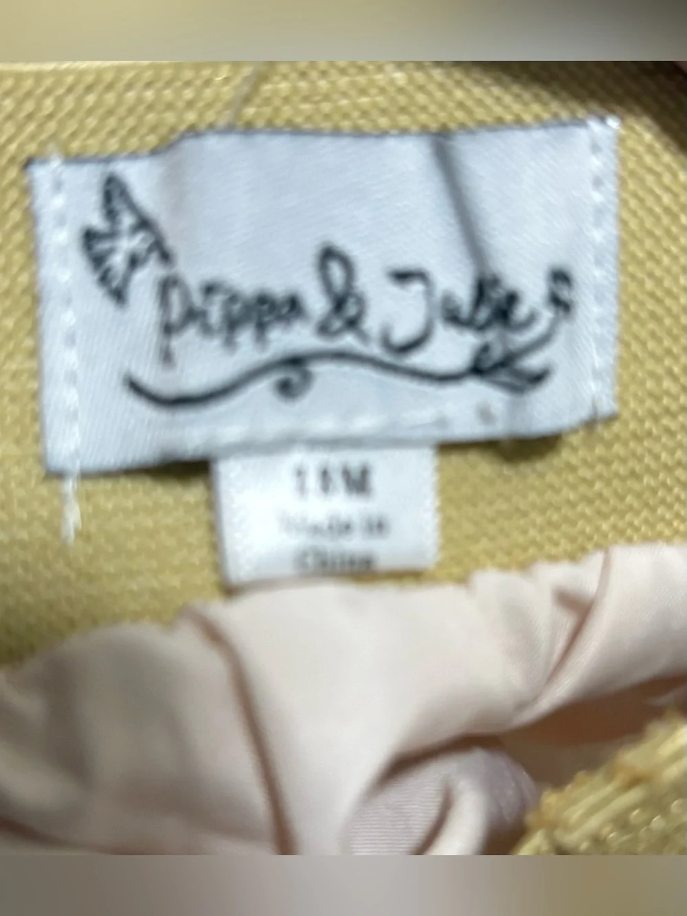 Pippa & Julie Light Pink Tulle Skirt with Gold Glitter Waistband
